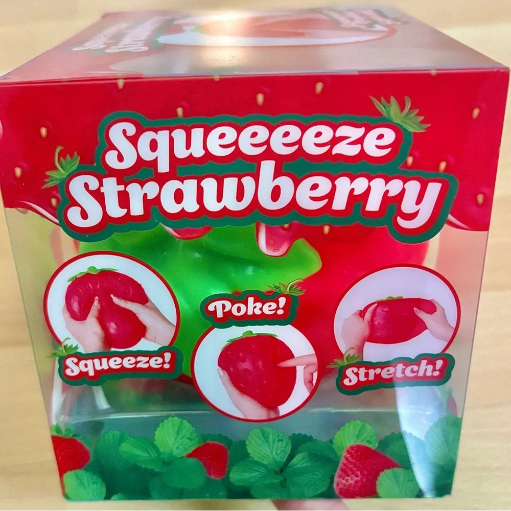 Jumbo SQUEEEZY STRAWBERRY 🍓 Squishy Sensory Fidget Toy Sunny Days NEW